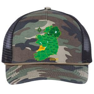 Clare Ireland County Map Eire Irish Travel Funny Gift Retro Rope Trucker Hat Cap