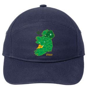 Clare Ireland County Map Eire Irish Travel Funny Gift 7-Panel Snapback Hat