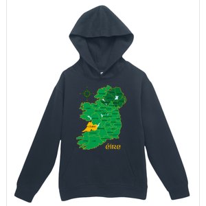 Clare Ireland County Map Eire Irish Travel Funny Gift Urban Pullover Hoodie