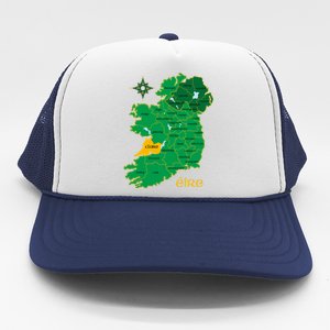 Clare Ireland County Map Eire Irish Travel Funny Gift Trucker Hat