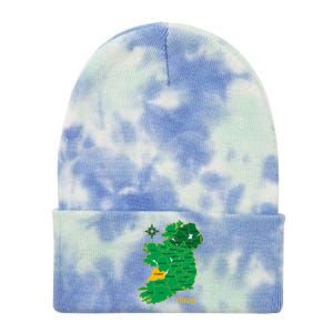 Clare Ireland County Map Eire Irish Travel Funny Gift Tie Dye 12in Knit Beanie