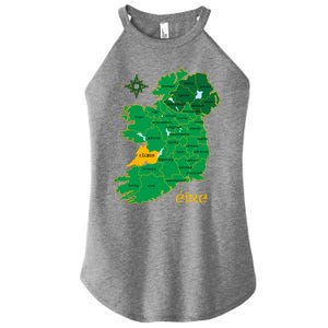 Clare Ireland County Map Eire Irish Travel Funny Gift Women's Perfect Tri Rocker Tank