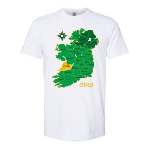 Clare Ireland County Map Eire Irish Travel Funny Gift Softstyle CVC T-Shirt