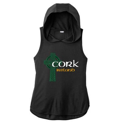 Cork Ireland County Celtic Gaelic Football And Hurling Great Gift Ladies PosiCharge Tri-Blend Wicking Draft Hoodie Tank