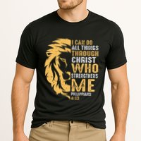 Christian I Can Do All Things Through Christ Lion Faith Cooling Performance Crew T-Shirt