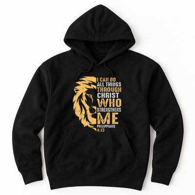 Christian I Can Do All Things Through Christ Lion Faith Hoodie