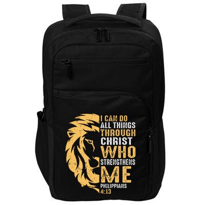 Christian I Can Do All Things Through Christ Lion Faith Impact Tech Backpack