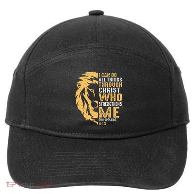 Christian I Can Do All Things Through Christ Lion Faith 7-Panel Snapback Hat