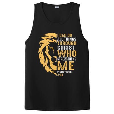 Christian I Can Do All Things Through Christ Lion Faith PosiCharge Competitor Tank