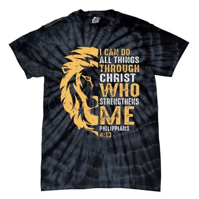 Christian I Can Do All Things Through Christ Lion Faith Tie-Dye T-Shirt