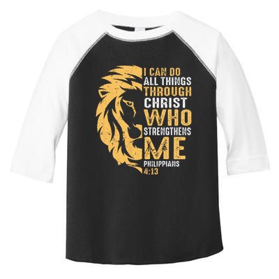 Christian I Can Do All Things Through Christ Lion Faith Toddler Fine Jersey T-Shirt
