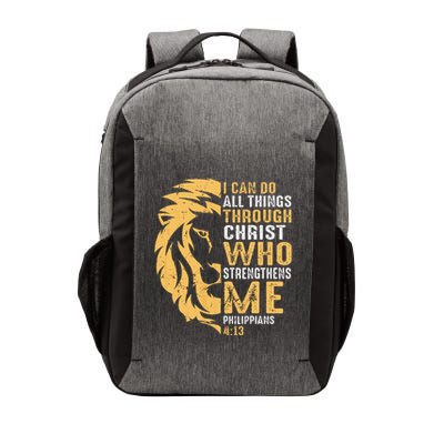 Christian I Can Do All Things Through Christ Lion Faith Vector Backpack