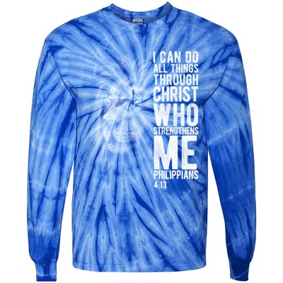 Christian I Can Do All Things Through Christ Lion Faith Gift Cool Gift Tie-Dye Long Sleeve Shirt