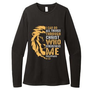 Christian I Can Do All Things Through Christ Lion Faith Womens CVC Long Sleeve Shirt