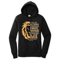 Christian I Can Do All Things Through Christ Lion Faith Women's Pullover Hoodie