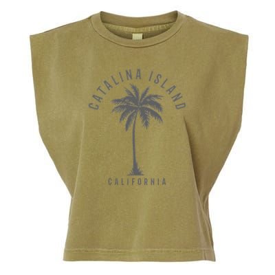 Catalina Island California Palm Tree Pride Vintage Garment-Dyed Women's Muscle Tee