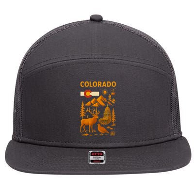 Colorado Iconic Collage 7 Panel Mesh Trucker Snapback Hat