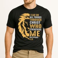 Christian I Can Do All Things Through Christ Lion Faith Cooling Performance Crew T-Shirt