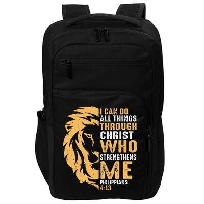 Christian I Can Do All Things Through Christ Lion Faith Impact Tech Backpack