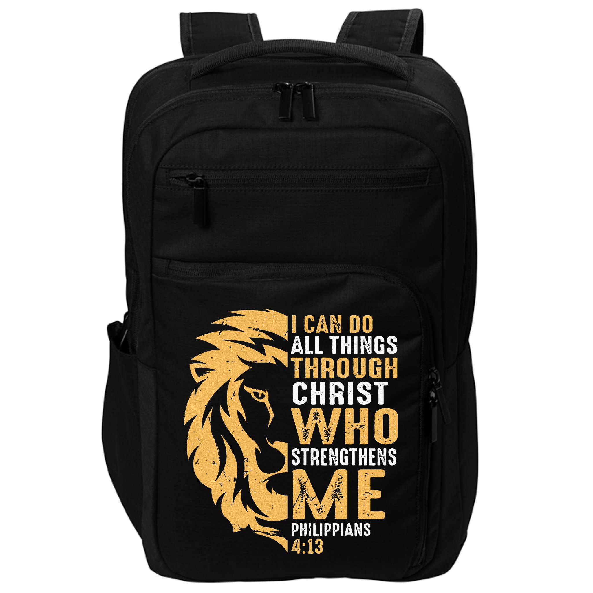 Christian I Can Do All Things Through Christ Lion Faith Impact Tech Backpack