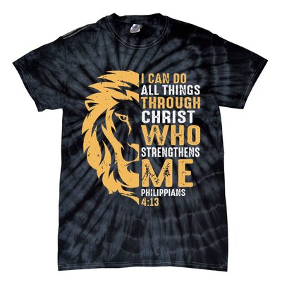 Christian I Can Do All Things Through Christ Lion Faith Tie-Dye T-Shirt