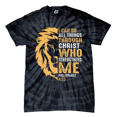 Christian I Can Do All Things Through Christ Lion Faith Tie-Dye T-Shirt