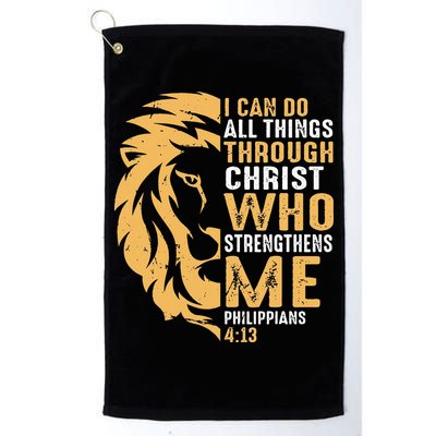 Christian I Can Do All Things Through Christ Lion Faith Golf Towel