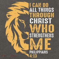 Christian I Can Do All Things Through Christ Lion Faith Cotton Canvas Backpack