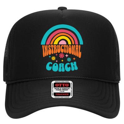 Cute Instructional Coach Appreciation Week Back To School High Crown Mesh Back Trucker Hat