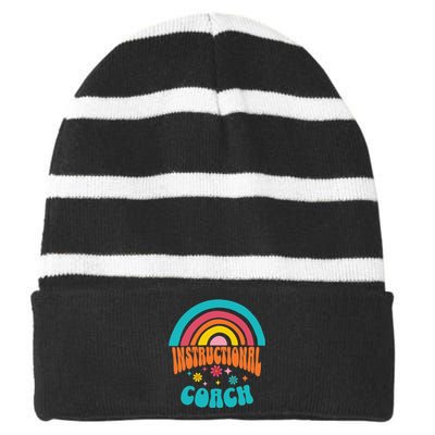 Cute Instructional Coach Appreciation Week Back To School Striped Beanie with Solid Band