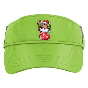 Capybara In Christmas Stocking Candy Cane Santa Hat Pajama Adult Drive Performance Visor