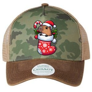 Capybara In Christmas Stocking Candy Cane Santa Hat Pajama Legacy Tie Dye Trucker Hat