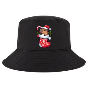 Capybara In Christmas Stocking Candy Cane Santa Hat Pajama Cool Comfort Performance Bucket Hat