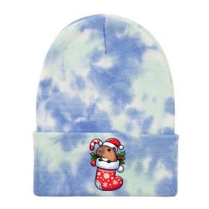 Capybara In Christmas Stocking Candy Cane Santa Hat Pajama Tie Dye 12in Knit Beanie