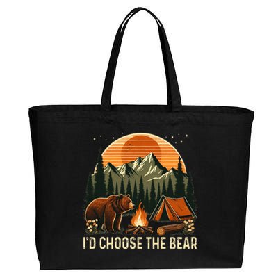 Camping ID Choose The Bear Cotton Canvas Jumbo Tote