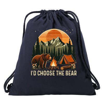 Camping ID Choose The Bear Drawstring Bag