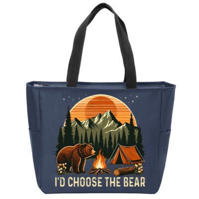 Camping ID Choose The Bear Zip Tote Bag