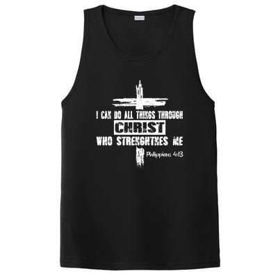 Christian I Can Do All Things Through Cross Jesus Religious PosiCharge Competitor Tank