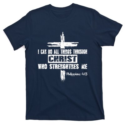 Christian I Can Do All Things Through Cross Jesus Religious T-Shirt