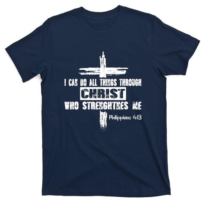 Christian I Can Do All Things Through Cross Jesus Religious T-Shirt