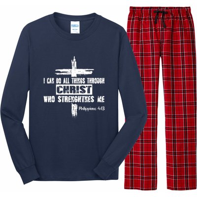 Christian I Can Do All Things Through Cross Jesus Religious Long Sleeve Pajama Set