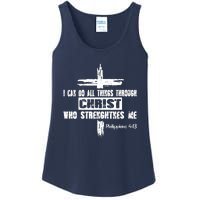 Christian I Can Do All Things Through Cross Jesus Religious Ladies Essential Tank