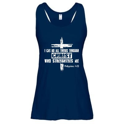 Christian I Can Do All Things Through Cross Jesus Religious Ladies Essential Flowy Tank