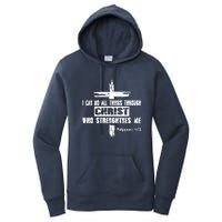 Christian I Can Do All Things Through Cross Jesus Religious Women's Pullover Hoodie