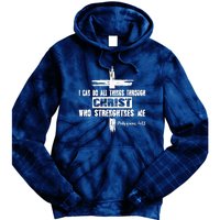 Christian I Can Do All Things Through Cross Jesus Religious Tie Dye Hoodie