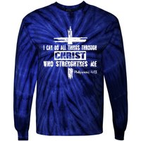 Christian I Can Do All Things Through Cross Jesus Religious Tie-Dye Long Sleeve Shirt