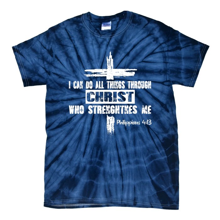 Christian I Can Do All Things Through Cross Jesus Religious Tie-Dye T-Shirt