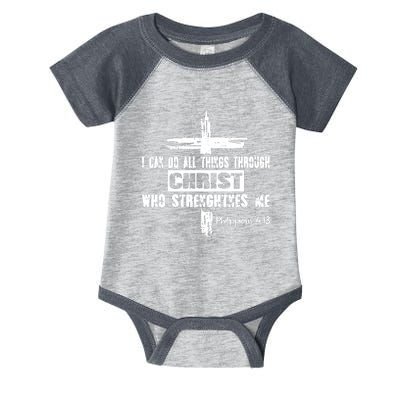 Christian I Can Do All Things Through Cross Jesus Religious Infant Baby Jersey Bodysuit