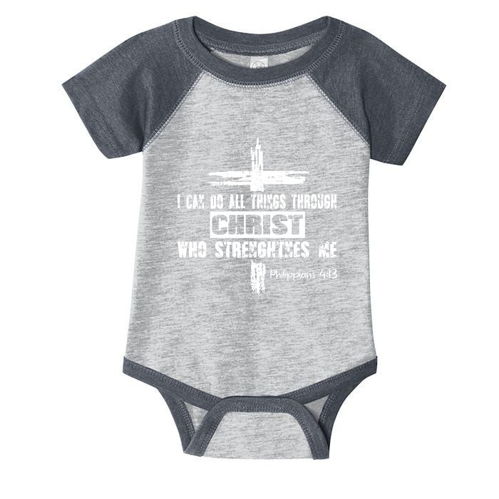 Christian I Can Do All Things Through Cross Jesus Religious Infant Baby Jersey Bodysuit