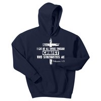 Christian I Can Do All Things Through Cross Jesus Religious Kids Hoodie